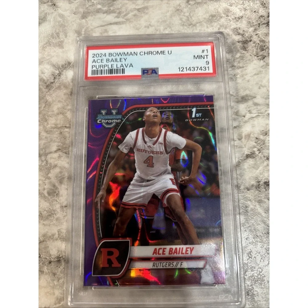 2024 BOWMAN CHROME UNIVERSITY PURPLE LAVA #1 ACE BAILEY PSA‎ 9